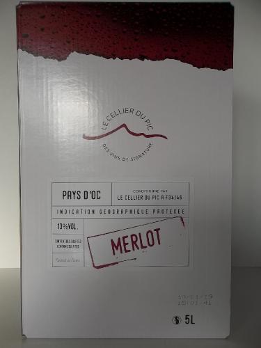 Bib 5 L Vin de Pays d'Oc Merlot Rouge 12°